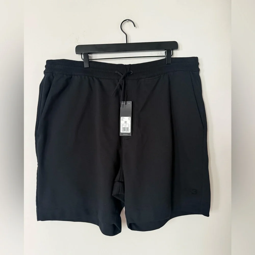 NWT Y-3 Yohji Yamamoto Cotton Blend Logo Drawstring Short